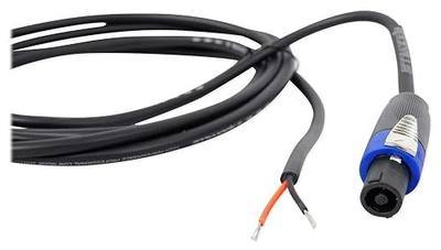 Rockville RHC10 10 Foot Speakon to Bare Wire Speaker Cable, 16 Gauge OFC | 100% Oxygen Free Copper, Black PVC Jacket, ROHS Compliant, Low Resistance, Noise-Free Signal Transfer