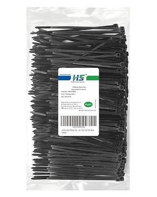 HS Durable Plastic Zip Ties 4 Inch (Bulk-1000 Pack) Small Tie Wraps Thin 18 Lbs Self-Locking Nylon Cable Ties for Electronics Organizer, Wire Zip Ties UV Rated Black