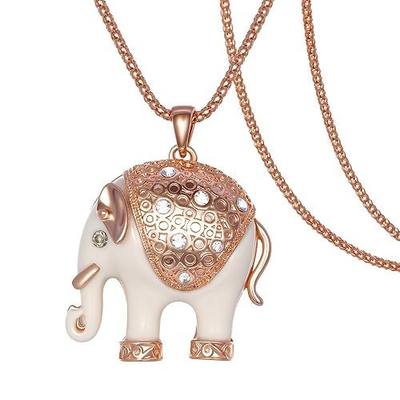 Kemstone Lovely Rose Gold Animal Pendant Necklace Long Necklace Jewelry for Women