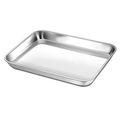 P&P CHEF Baking Sheet Pan, Stainless Steel Cookie Sheet, 9 Inch & 1 Pc | Oven Tray Sheet Pan for Baking & Serving, Baking Tray for Multi Uses, Heavy Duty & Non-toxic, Rust Free & Dishwasher Safe
