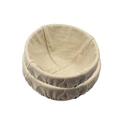 Round Bread Banneton Proofing Basket with Linen Liner Cloth,5 inch Sourdough Bread Bakery Basket, Brotform Dough Rising Rattan Handmade Rattan Bowl for Professional & Home Bakers (8.5 inch*2)