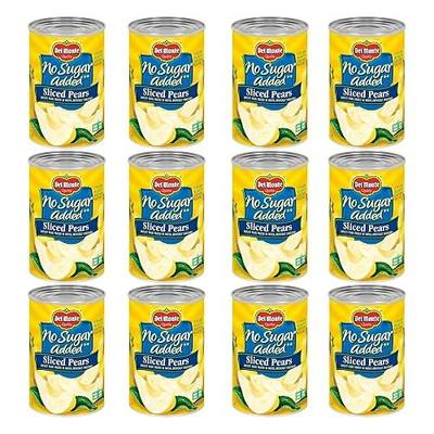 DEL MONTE No Sugar Added Sliced Bartlett Pears, Canned Fruit, 12 Pack, 14.5 oz Can
