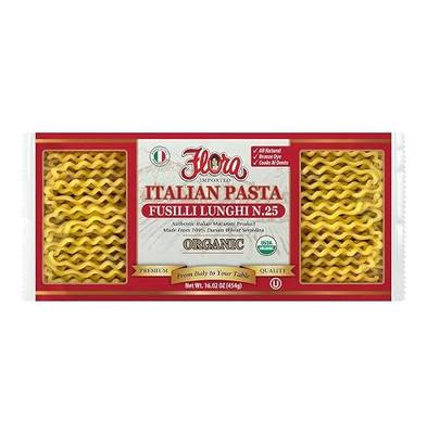 Organic Fusilli Lunghi Pasta by Flora Foods | Long Spiral Pasta Imported from Italy (16 oz / 454g) | Cooks al Dente