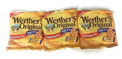 Werther's Original Hard Candies, Sugar Free Caramel, 1.46 Ounce (3 bags - packs)
