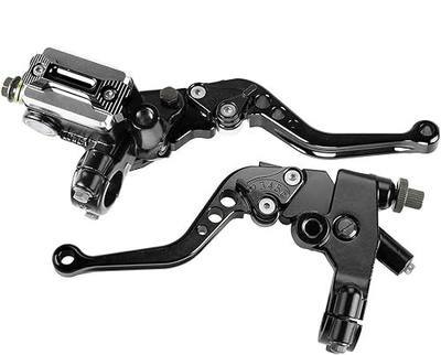 PACEWALKER Universal Motorcycle 7/8" 22mm Handlebar Brake Master Cylinder Clutch Lever CNC Left & Right Set for Honda Kawasaki Suzuki Yamaha