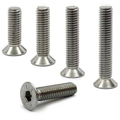 MonsterBolts - M5 x 8mm Flat Head Socket Cap Screws, DIN 7991, A2 Stainless Steel, 10 Pack