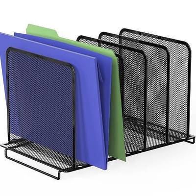 Simple Houseware Expandable 5 Section Upright File Sorter Organizer, Black