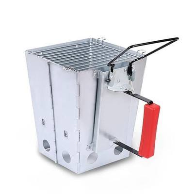 REDCAMP Quick Ignition Foldable Charcoal Chimney Starter with Grill, Multi-Functional BBQ Charcoal Grill Starter, Wood Stove and Rocket Stove for Outdoor Lawn, Patio & Camping