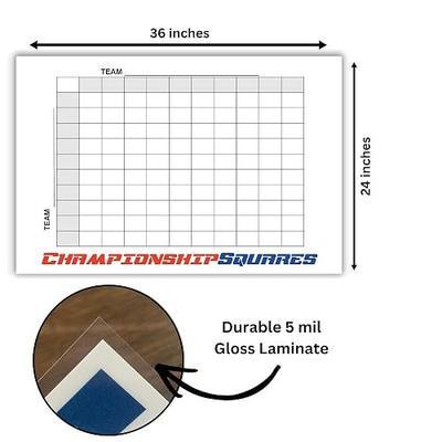 Football Squares Pool Board, 100 Grids Poster, 24x36
