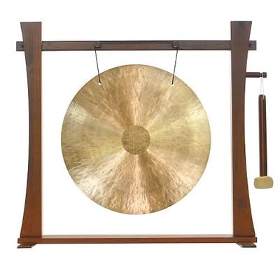 20" to 22" Gongs on the Spirit Guide Gong Stand - Includes Gong, Mallet, & Stand/Great for Office & Home/Traditional Style