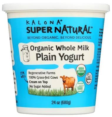 Kalona Supernatural Organic Plain Whole Milk Yogurt, 24 OZ