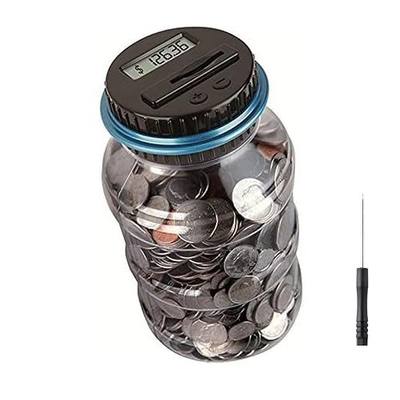 Coin Piggy Bank Saving Jar, Winnsty Digital Coin Counter with LCD Display Large Capacity Money Saving Box for All US Coins (Blue)
