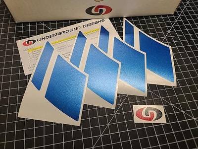 Redline Wheel Decals Hash Stripe Stickers Universally Fits 18" 20" Wheels Select Color: (Bright Blue Metallic, 18" Wheel)