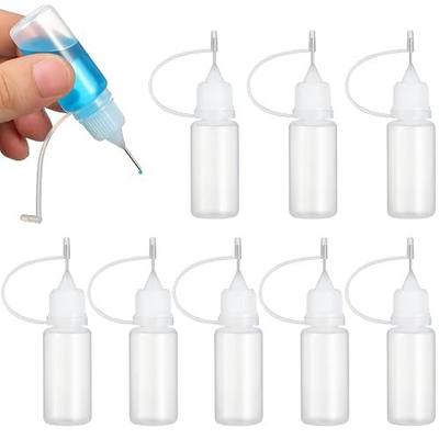 Needle Bottle 10ml Glue Bottle Applicator for DIY 10Pcs(White)