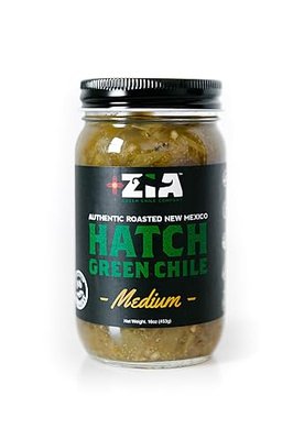 Zia Hatch Chile Company Roasted New Mexico Hatch Green Chile, Medium, Non GMO, Vegan, 16 Ounces (Pack Of 6)