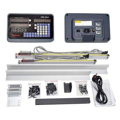 DRO 2 Axis Digital Readout Display with 2pc Glass Linear Scale 5 Micron Accuracy for CNC Mill Lathe Machine (150+250)