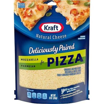 Kraft Expertly Paired Natural Traditional Cut Mozzarella & Fine Cut Parmesan Shredded Cheese (8 oz Pouch)