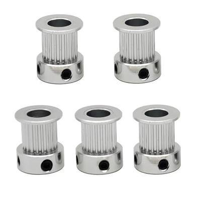 5PCs Aluminum 2GT Timing Pulley 20 Teeth Bore 8mm for 3D Printer 10mm Width 2GT Timing Belt