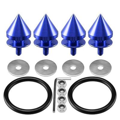 Blue-Spike Spiked Quick Release Fasteners for Car Bumpers Trunk Fender Hatch Lids Kit