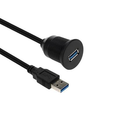USB 3.0 Mount Cable –USB Extension Flush, Dash, Panel Mount Cable, for Car, Boat, Motorcycle and More (3.3FT/1M)