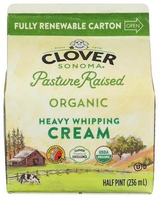 Clover Sonoma, Cream Whipping Heavy Organic, 8 Fl Oz