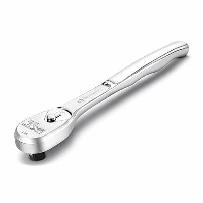 Powerbuilt 1/4" Drive XT90 90 Tooth Professional Ratchet, Seal-Head Ratchet, Full-Polish, Long Handle - 649937