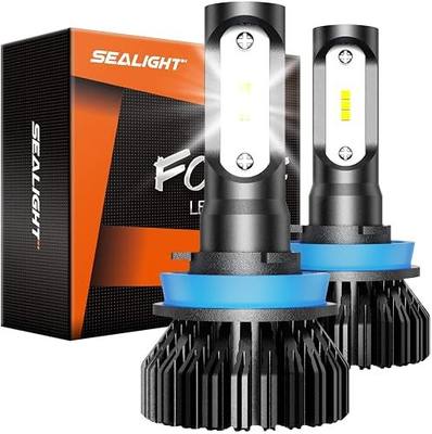 SEALIGHT H11 H16 H8 LED Fog Light Bulbs or DRL, 14000 Lumens 6500K Cool White, 600% Brighterness, CSP LED Chips H8 H11 Fog Lights, Side Marker & Cornering & Combos, Pack of 2