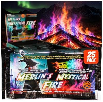 Mystical Fire Merlin’s Fire Color Changing Packets Fire Color Packets 25pk | 25-pack color changing fire packets creates colorful flames in fire pits and camp fire. Easy to use, long-lasting effect