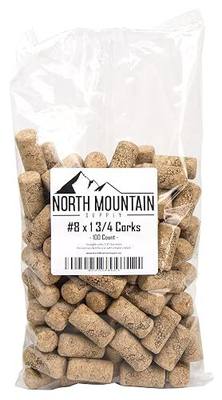 North Mountain Supply - NMS Amorim Grape #8 #8 Premium Natural Agglomerated Corks 7/8" x 1 3/4" - Bag of 100