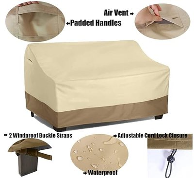 Waterproof Bench/Loveseat Cover, Large Outdoor Furniture Covers Waterproof for Loveseat/Bench.