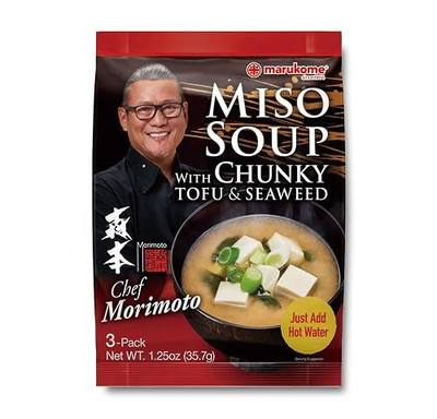 Marukome Chef Morimoto, Miso Soup with Tofu and Seaweed, 1.25 Ounce (Pack of 12)