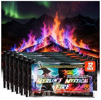Mystical Fire Merlin’s Fire Color Changing Packets Fire Color Packets 12pk | 12-pack color changing fire packets creates colorful flames in fire pits and camp fire. Easy to use, long-lasting effect