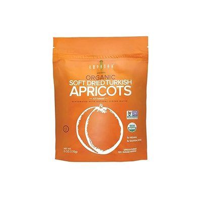 Amphora All Natural Organic Soft Dried Turkish Apricots, Vegan, Gluten free, Keto 6 Oz Each (Pack of 3)