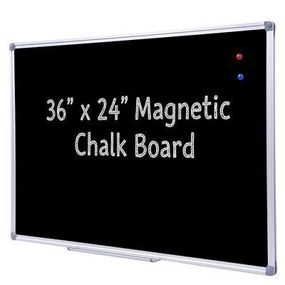 36x24 Inch Magnetic Black Chalkboard for Wall, Hanging School Blackboard