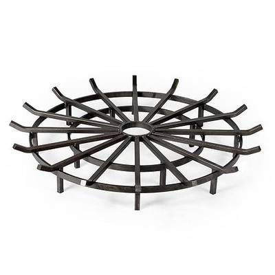 Ash & Ember 40" Wagon Wheel Fire Pit Grate, High Efficiency & Smoke-Reducing Firewood Grate, Heavy Duty Woodburning Fireplace Grate, Round Spider Log Grate for Stove, Fire Pit & Fireplace