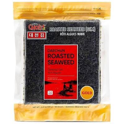 CHOI's 1(Daechun) Roasted Seaweed, Gim, Sushi Nori /(50 full sheets) /Gold Grade/Product of Korea/Kimbap, Gimbap, Keto, Gluten Free, Full of Fiber, Vitamin, Mineral, High protein