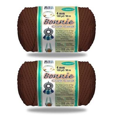 Pepperell Bonnie Braid Macrame Cord | 4mm x 100yd | Value 2-Pack | Twisted Polypropylene Cord for DIY Crafts, Plant Hangers, Wall Hangings, Crochet & Macrame (Almond)