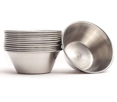 Ramekins Stainless Steel Condiment Sauce Cups, Metal Ramekins, Commercial Grade, Multifunctional, Ideal for All Hot and Cold Sauces, Individual Portion Cups (24, 1.5 oz)