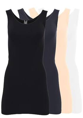 Women's Tank Tops, Sleeveless Extra Long Tank Tops for Women Undershirts, 4 Pack