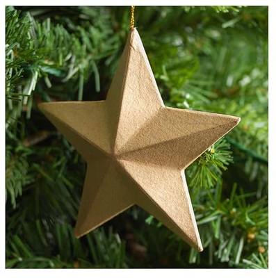 Factory Direct Craft Package of 8 Stars Unfinished Dimensional Paper Mache Star Ornaments for Crafting and Creating - Size: 5" x 5"