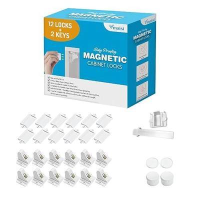 Vmaisi Adhesive Magnetic Cabinet Locks (12 Locks and 2 Keys) | Keeps dangerous things away from kids