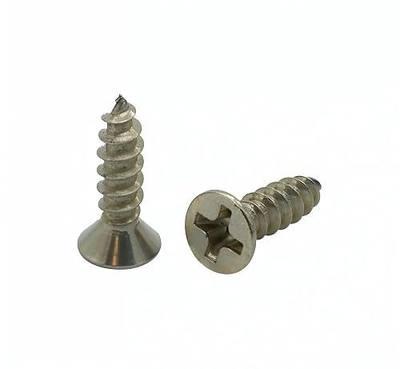 #6 x 1/2" Stainless Steel Flat Head Wood Screws, 100 Pack | Phillips Drive, Deep Thread with Fine Point, Screws for Wood (BCP16)
