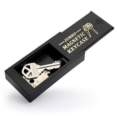 Large Magnetic Key Hider, Outdoor Hidden Storage Compartment, Fits Keys for Cars, RVs, Boats, Homes, Airbnb Rentals and Emergencies, Diversion Safe Spare Key Holder - Black