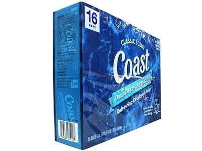 Coast Refreshing Deodorant Soap - Bar Soap with Thick Rich Lather - Clean Rinsing Formula for Fresh, Non-Dry Skin - Classic Scent - 16bars, 4oz. (113g)each / Total New Wt 4lbs. (1.8kg).