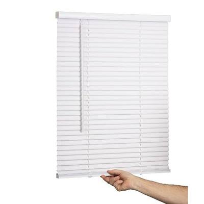 LOTUS & WINDOWARE Cordless Mini Blind, 1" Vinyl Slats, 45" Wide x 36" Long - White, Window Blinds for Home and Office, Interior Door Blinds - Light Filtering