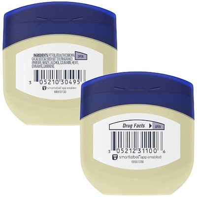 Vaseline Healing Jelly Variety 4-Pack (Original & Cocoa Butter), 1.75 Oz Ea | #1 Dermatologist-Recommended Skin Protectant, Healing Ointment for Sensitive and Dry Skin | Travel Essentials