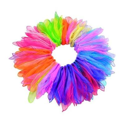 30Pcs Dance Scarves Square Juggling Magic Scarf 24x24 Inch Performance Prop