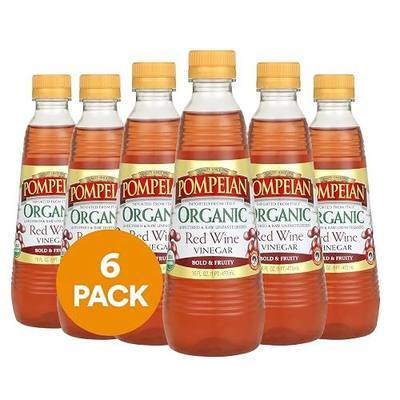 Pompeian Gourmet Organic Red Wine Vinegar, Unfiltered & Unpasteurized, Perfect for Marinades, Salad Dressings, 16 FL. OZ., Pack of 6