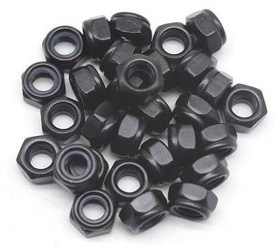30Pcs M6-1.0mm Black Zinc Plated Nylon Lock Nuts Inserted Hex Self Clinching Nuts