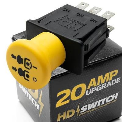 20 AMP Upgrade - Blade Clutch PTO Switch Replaces John Deere AM131966 AM119139 L120 L130 - D140 D150 D155 D160 D170 - LA130 LA140 LA145 LA150 LA155 LA165 LA175 STX38 STX46 S240 GY20878 Clutch